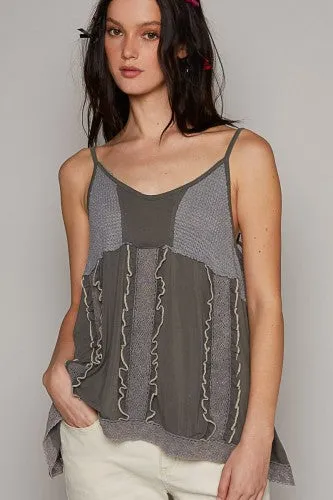 Thermal Mix Ruffle Tank