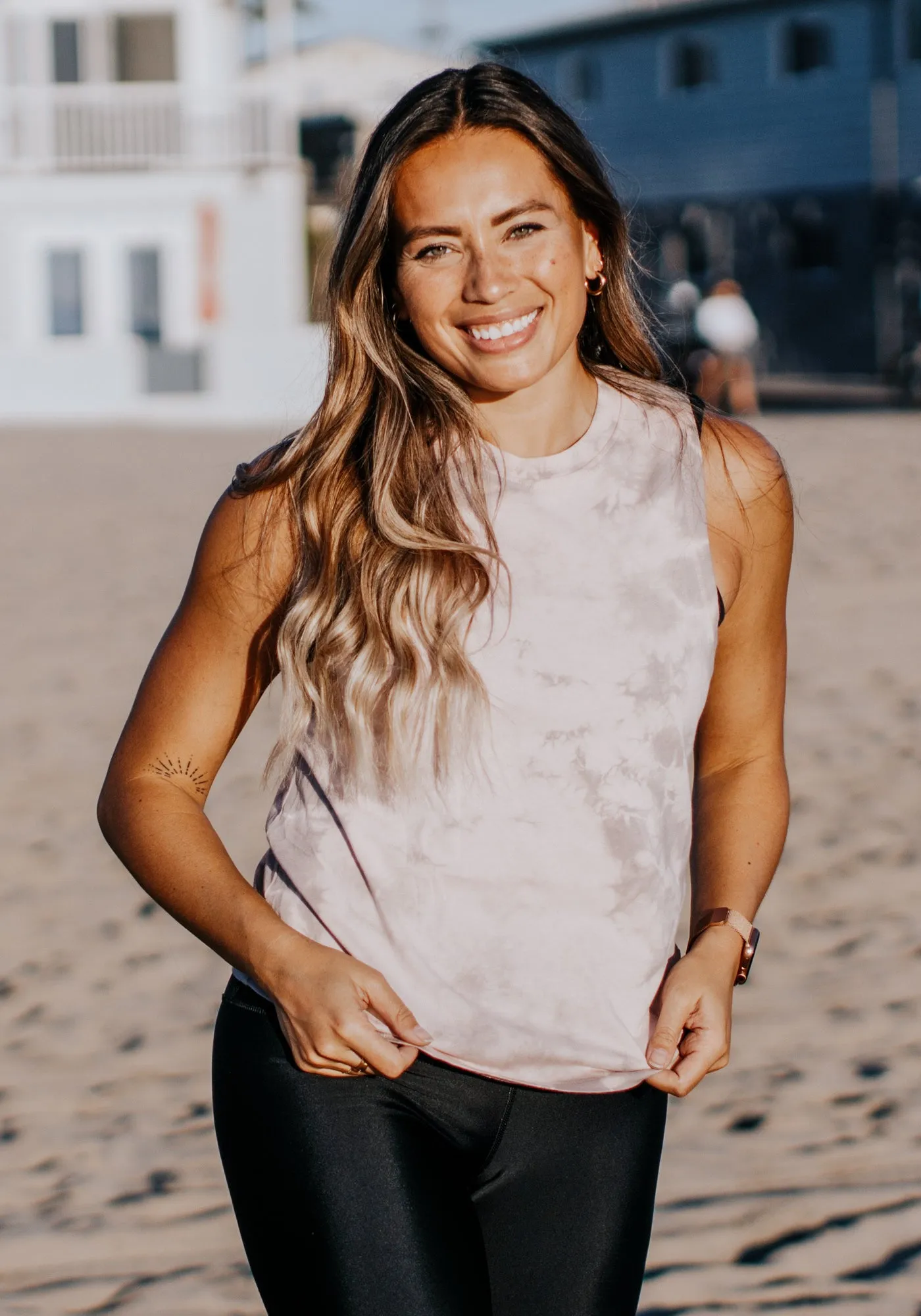 Tie-Dye Lands End Tank – Pink Stone