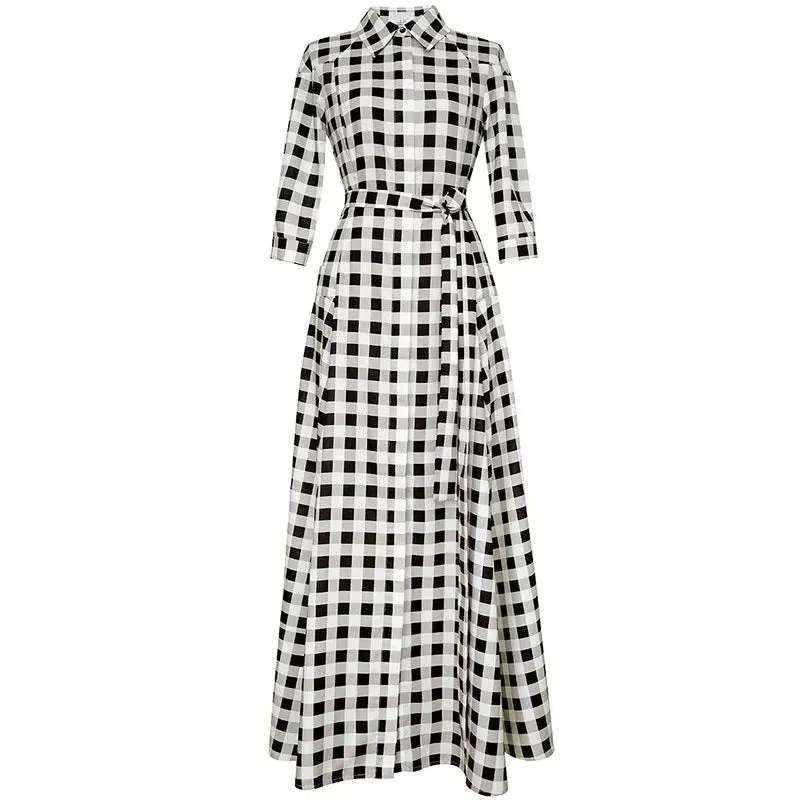 Tori Spring Fashion  Frenulum Gathered Waist Slim A-LINE Long Dress