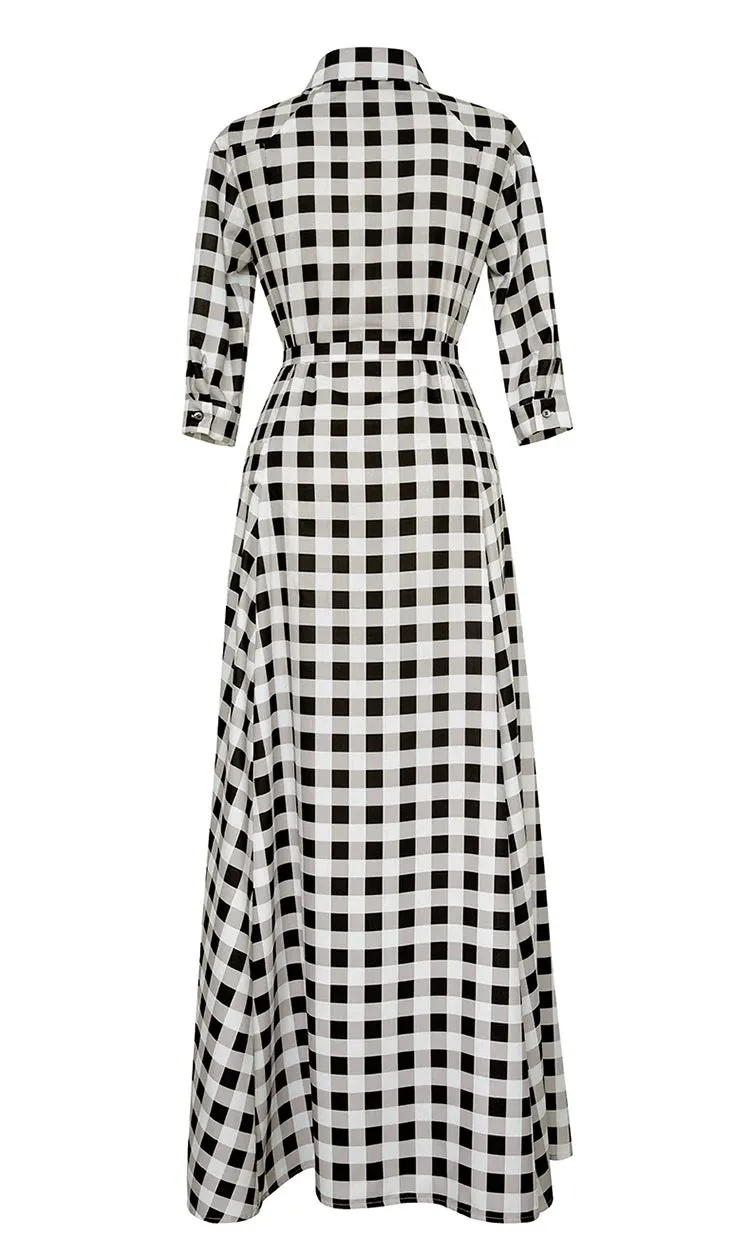 Tori Spring Fashion  Frenulum Gathered Waist Slim A-LINE Long Dress