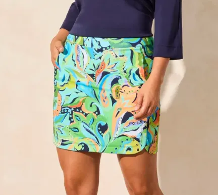 TRIBAL FASHIONS PRINTED PULL-ON SKORT WITH ROUND HEM