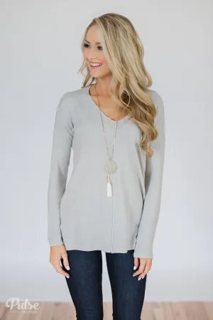 Truly Yours Sweater- Silver