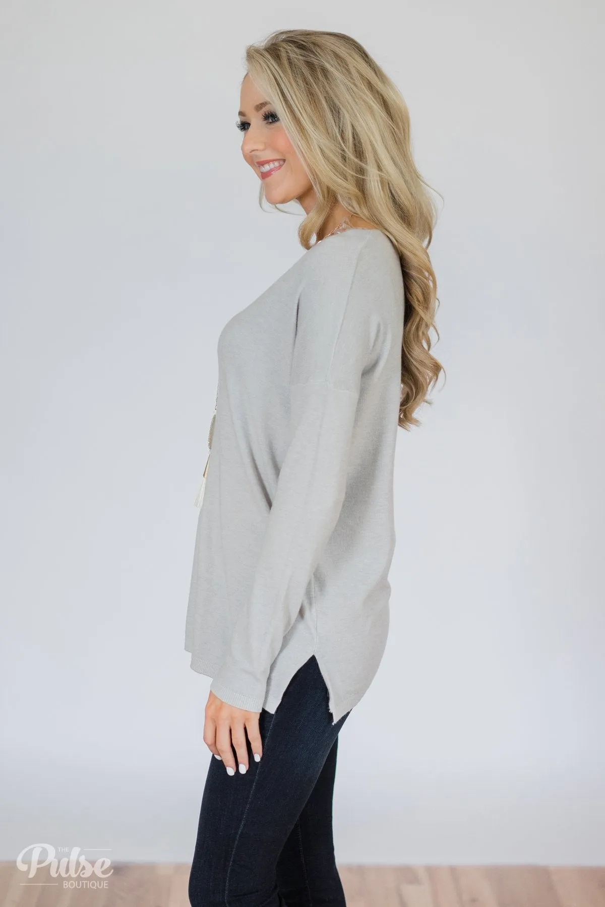 Truly Yours Sweater- Silver