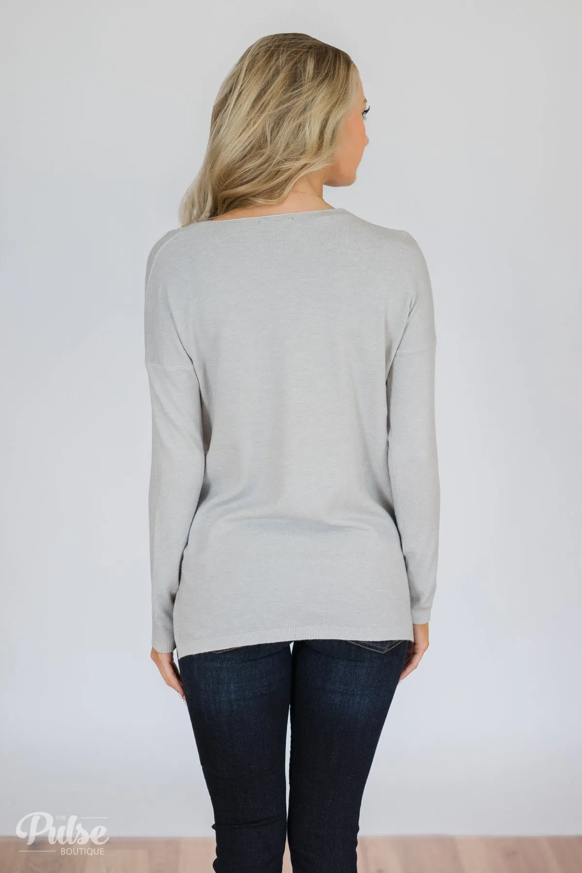 Truly Yours Sweater- Silver