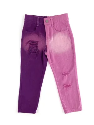 Two Toned Denim - Pink & Purple