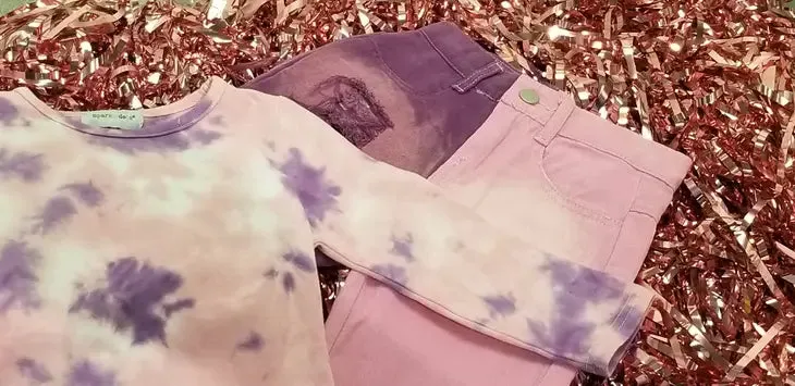 Two Toned Denim - Pink & Purple