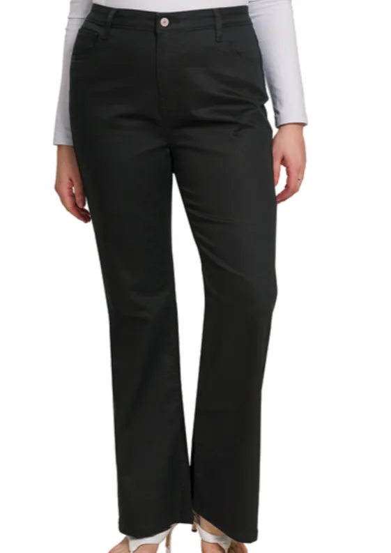 Tyler High Rise Boot Cut Denim Pants | Black