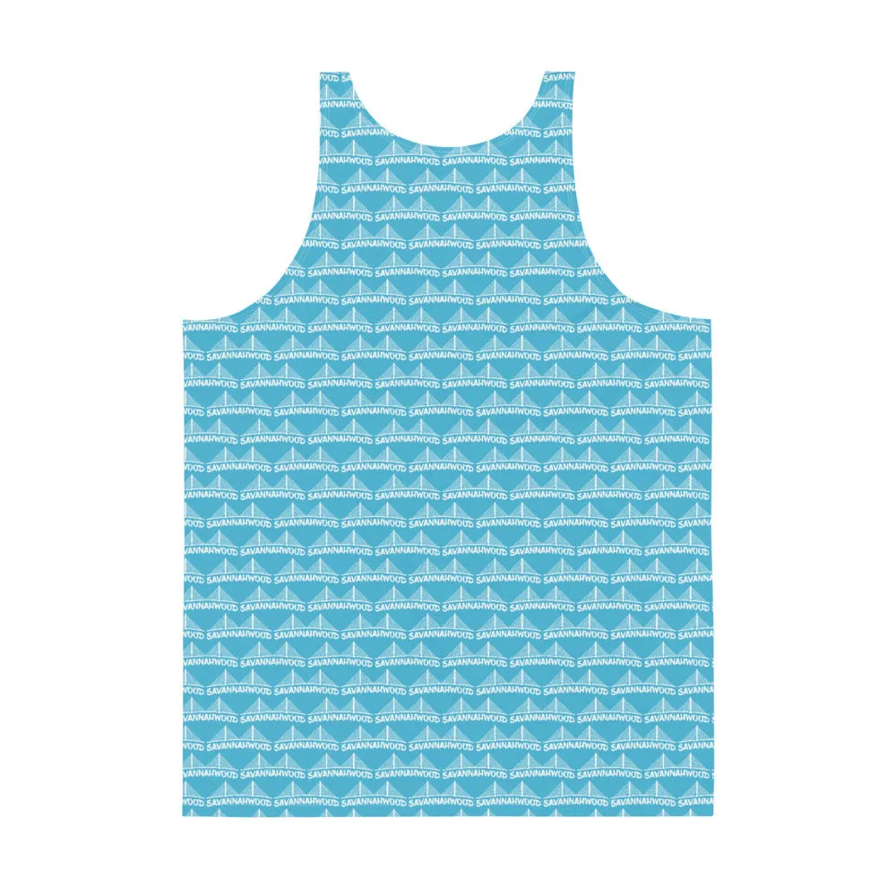 Unisex Tank Top Blue and White