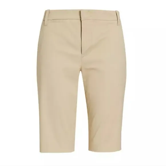 Vince Coin Pocket Bermuda Shorts Tan Khaki Stretch Slim Fit size 2