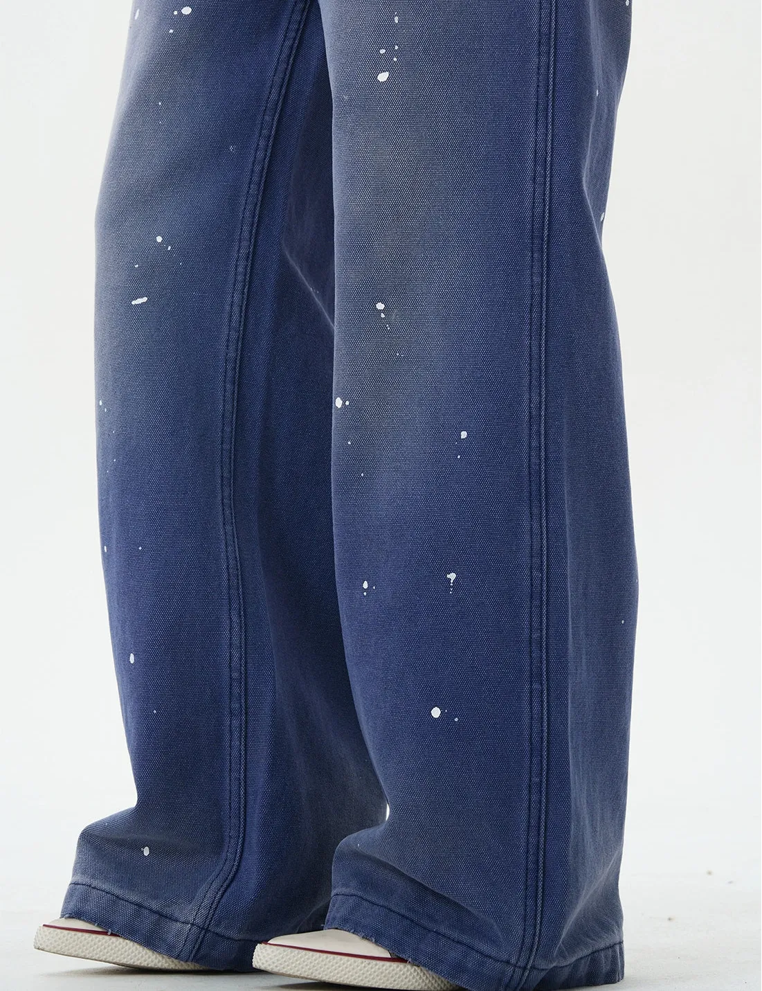 Vintage Ink-Splashed Denim Pants