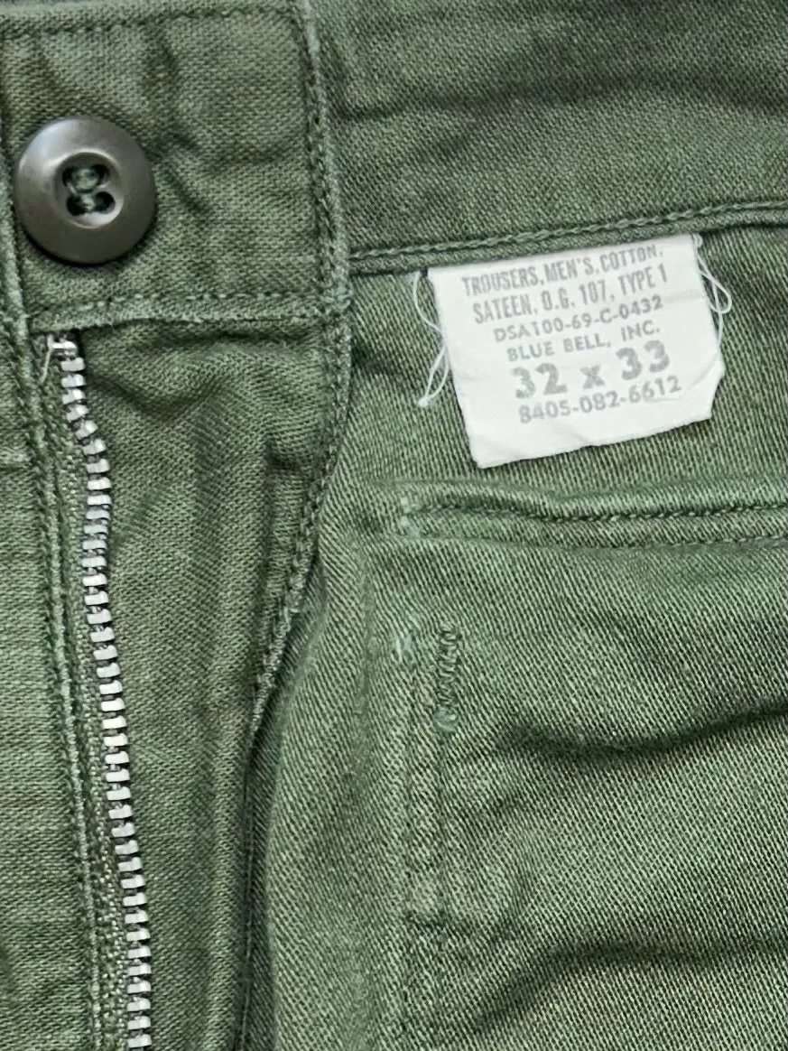 Vintage US Army 1969 OG 107 Baker Pants, Made by Blue Bell (JYJ1024-343)