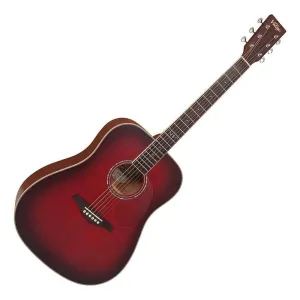 Vintage V501 Acoustic Dreadnought ~ Satin Burgundy Burst