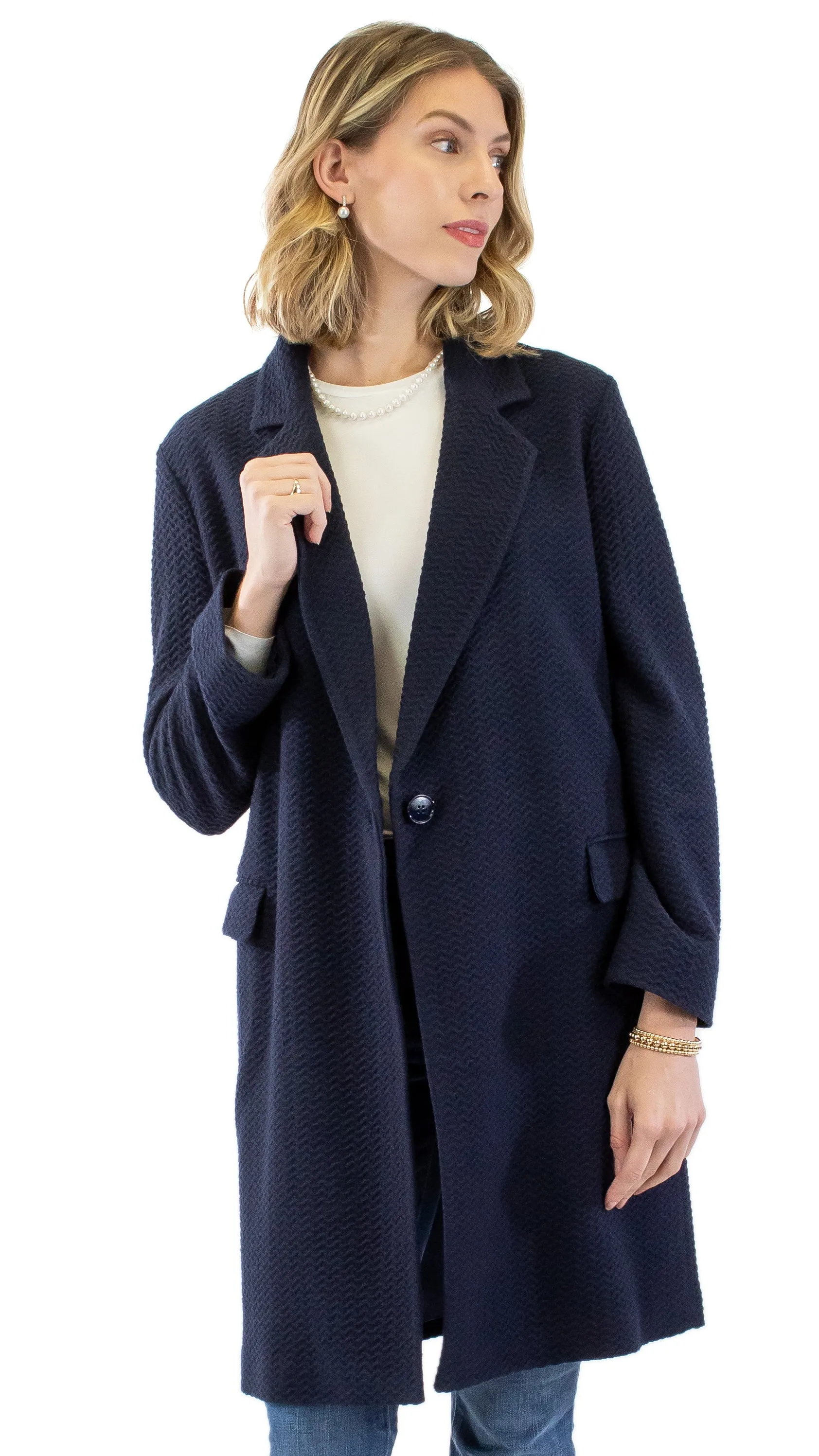 Wave Coat - Navy