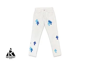 White Denim "Blue Crosses" (St Barth Exclusive)