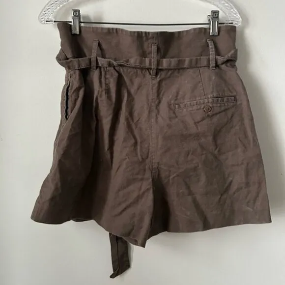 Wilfred Marne High Waisted Paperbag Brown Shorts