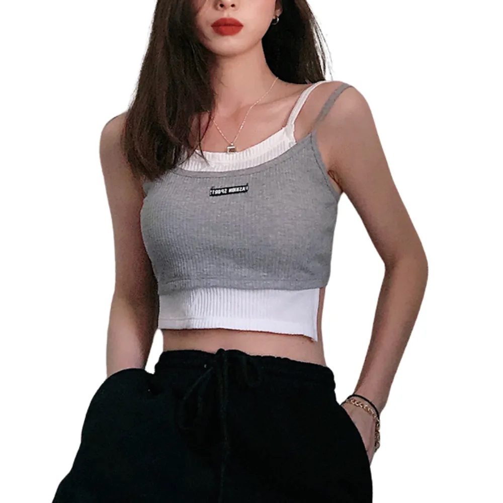 Women's Patchwork Contrasting Colors Cami Top