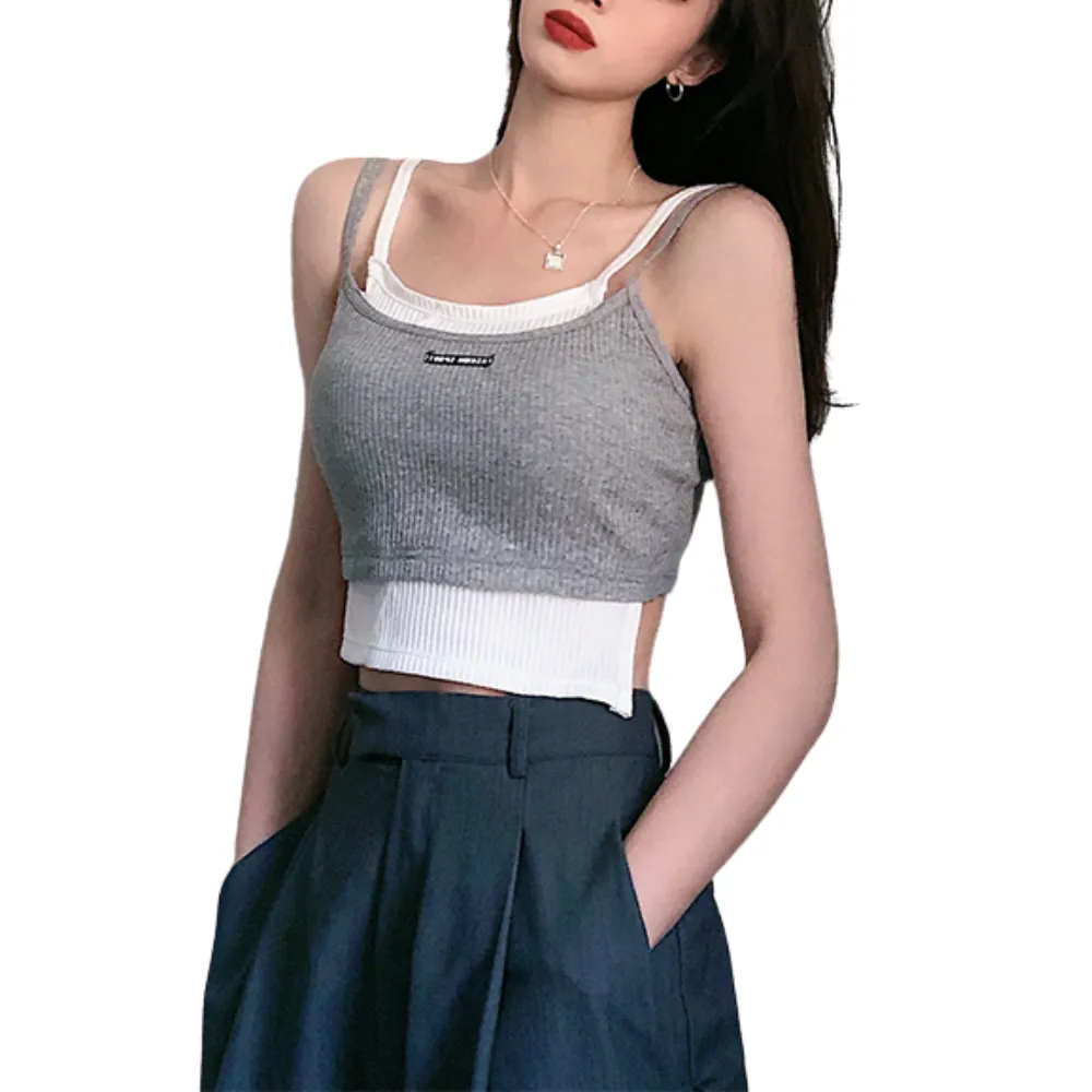 Women's Patchwork Contrasting Colors Cami Top