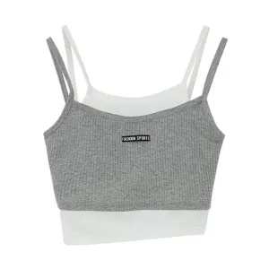 Women's Patchwork Contrasting Colors Cami Top