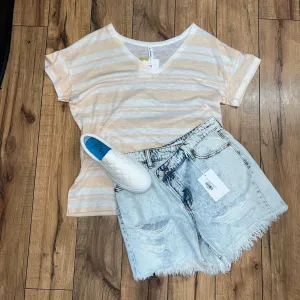 Yellow Pastel V-Neck Tee