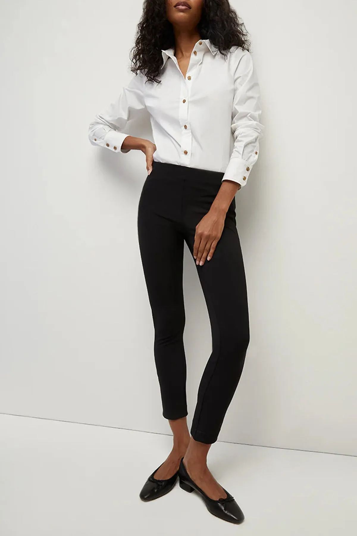 Zip Back Scuba Pant in Black
