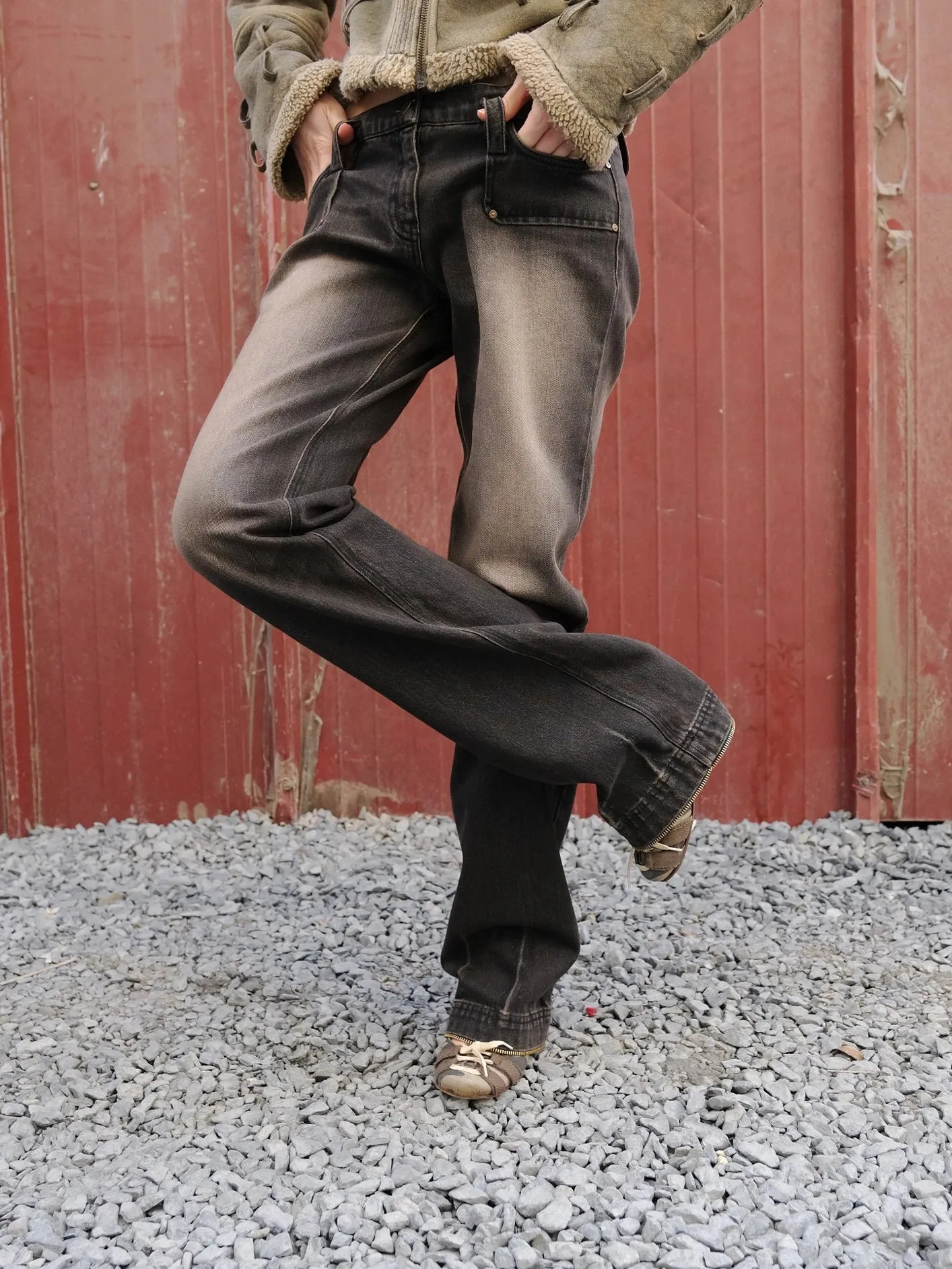 Zip Denim Pants - Multi (W)