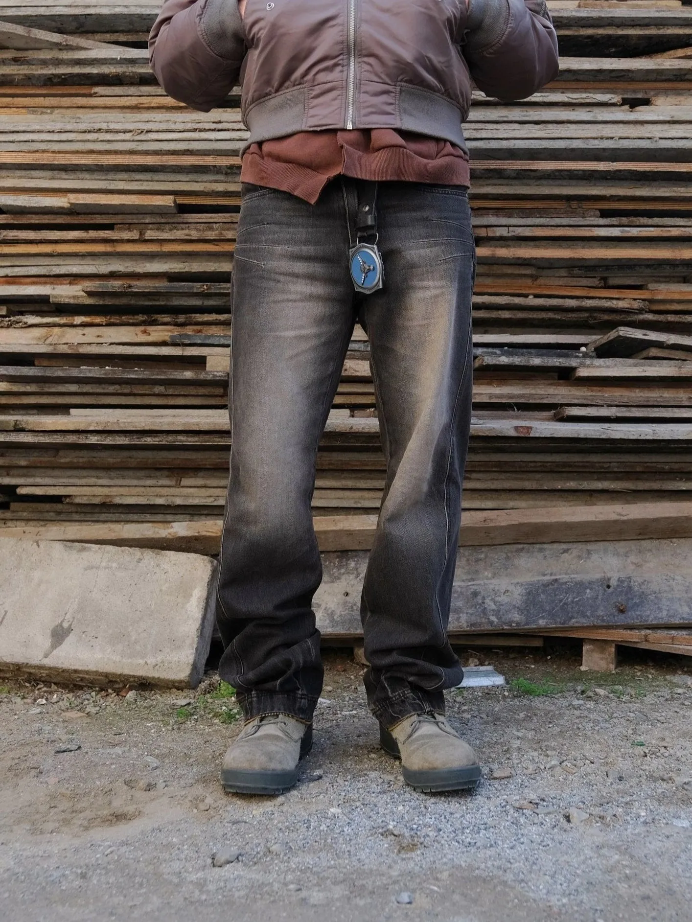 Zip Denim Pants - Multi