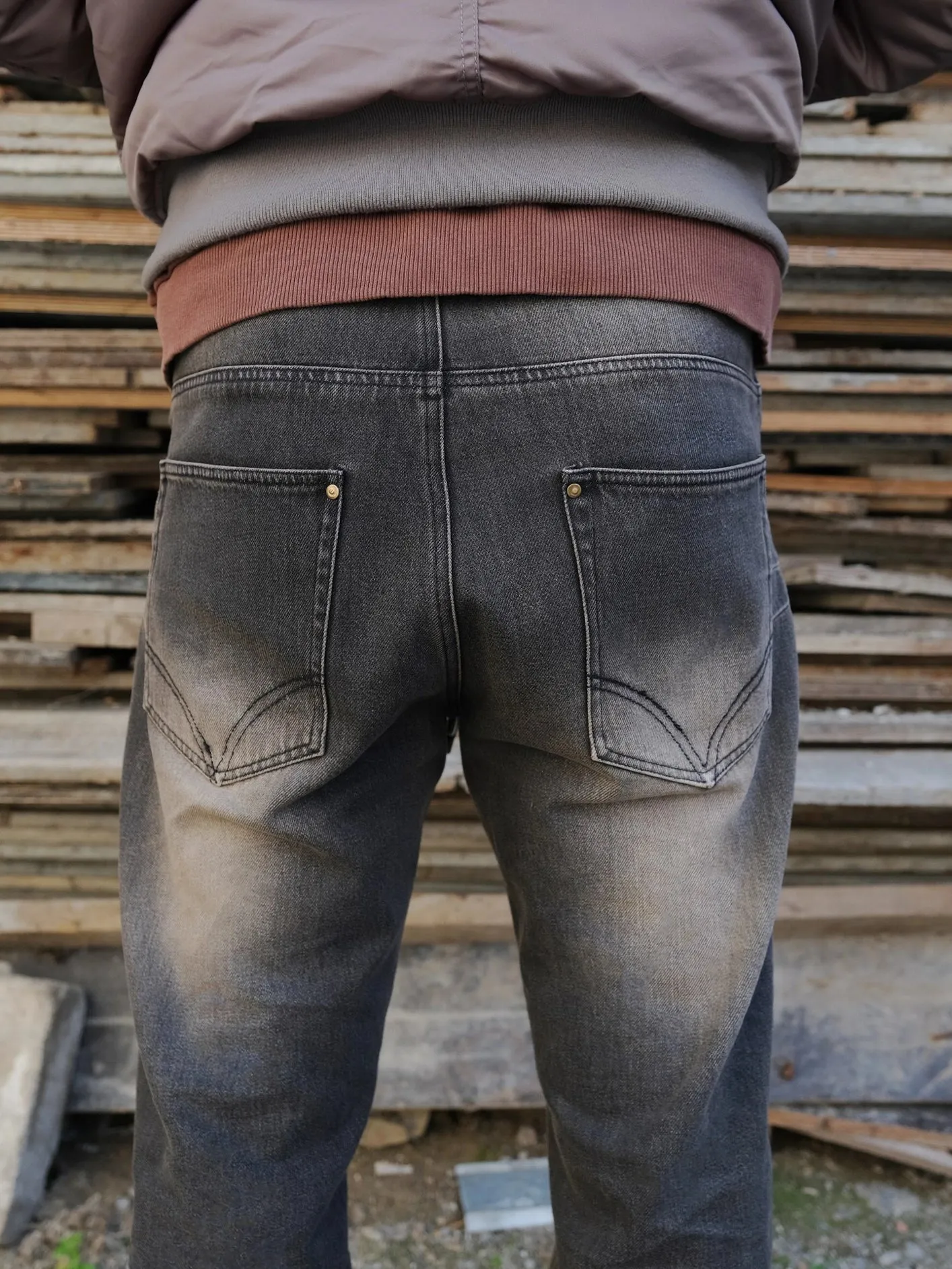 Zip Denim Pants - Multi
