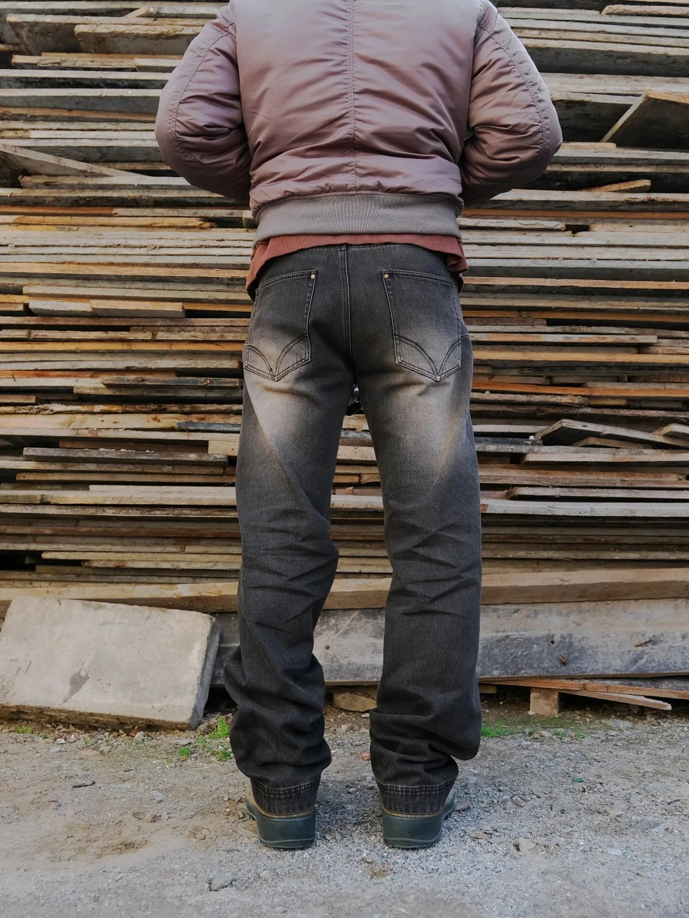 Zip Denim Pants - Multi