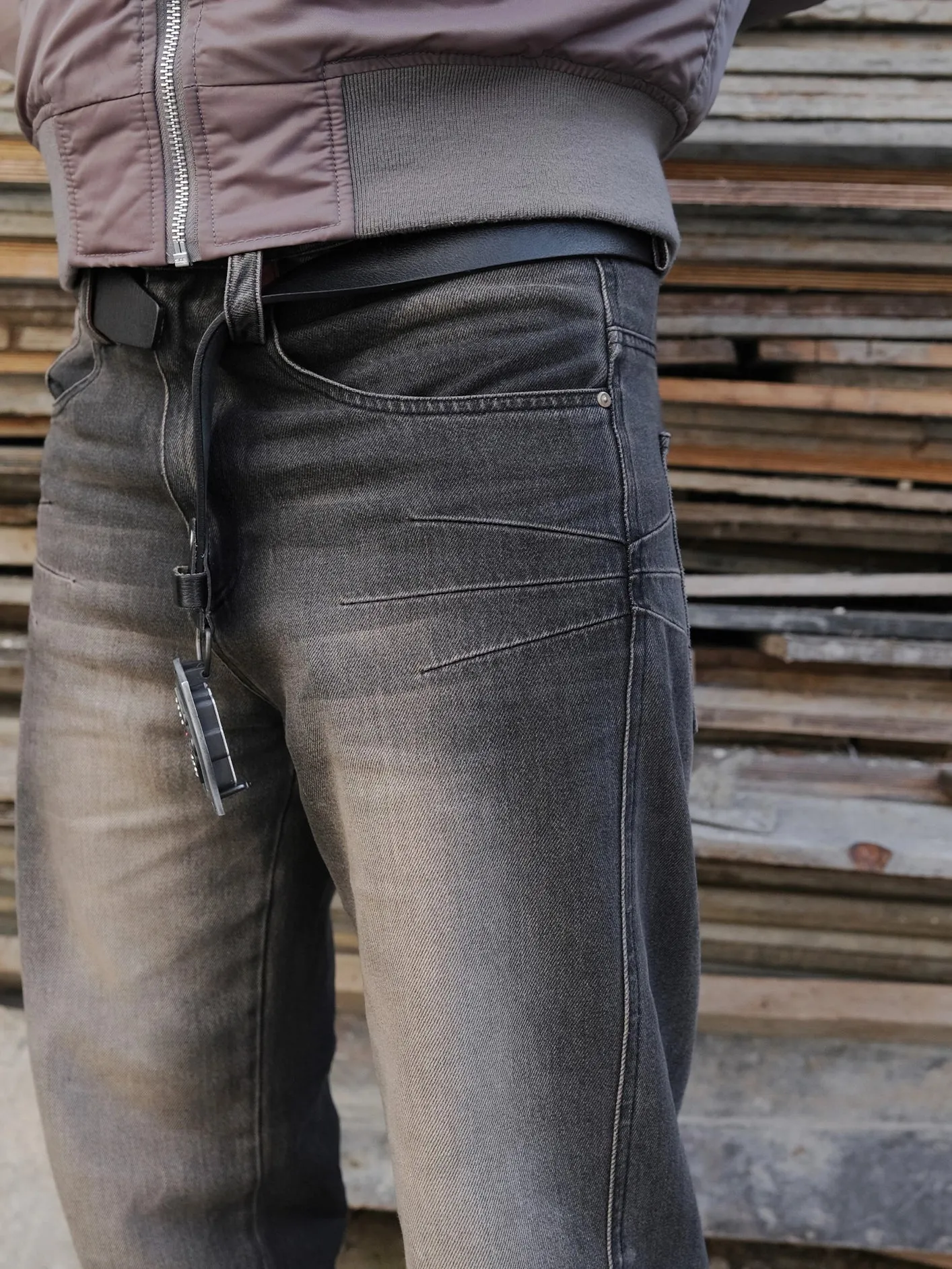 Zip Denim Pants - Multi