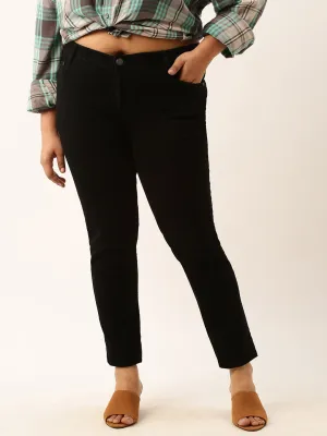 ZOLA Black Pencil Fit Full Length Denim Jeans For Women